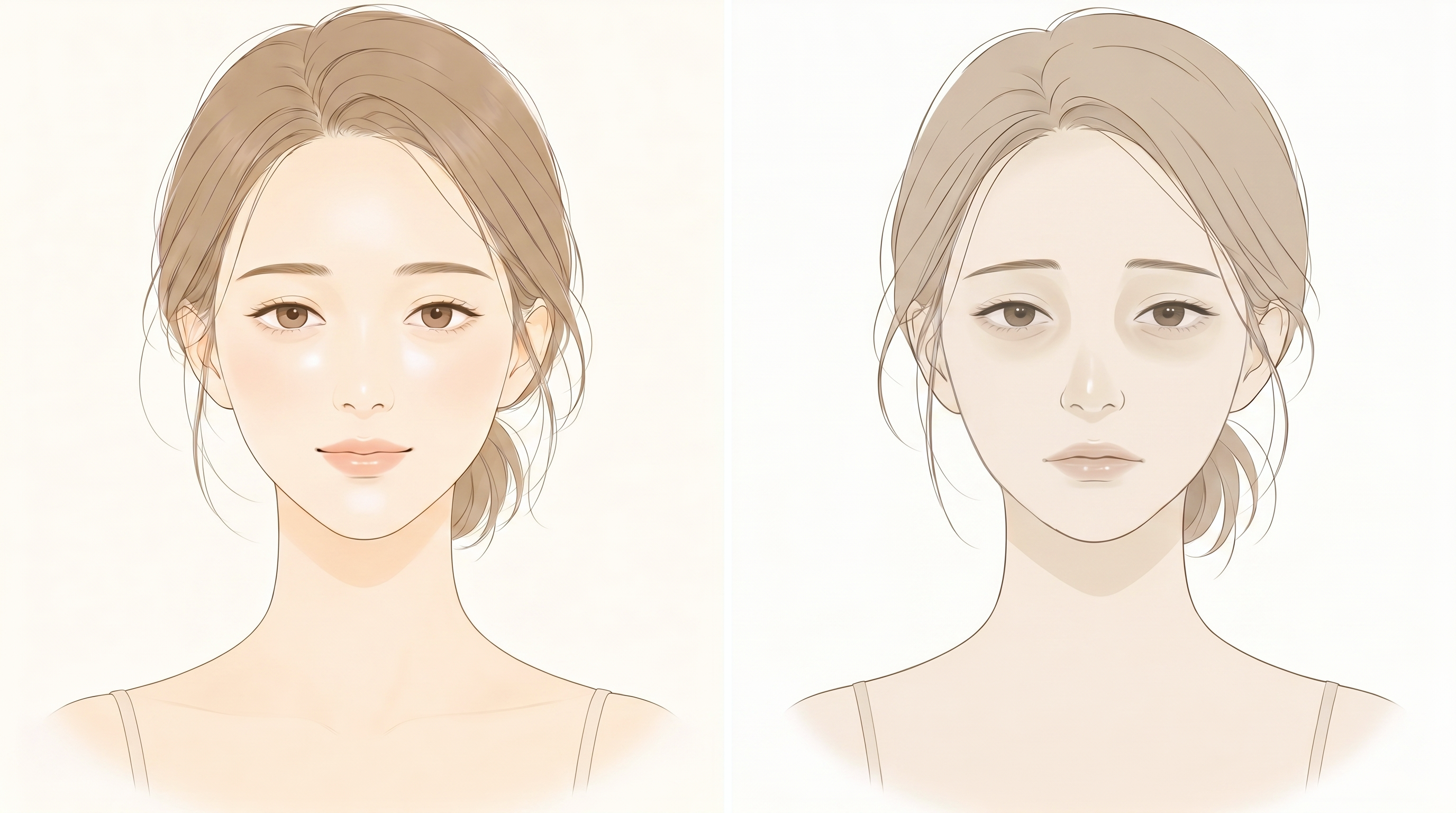 左：応えている肌、右：こらえている肌